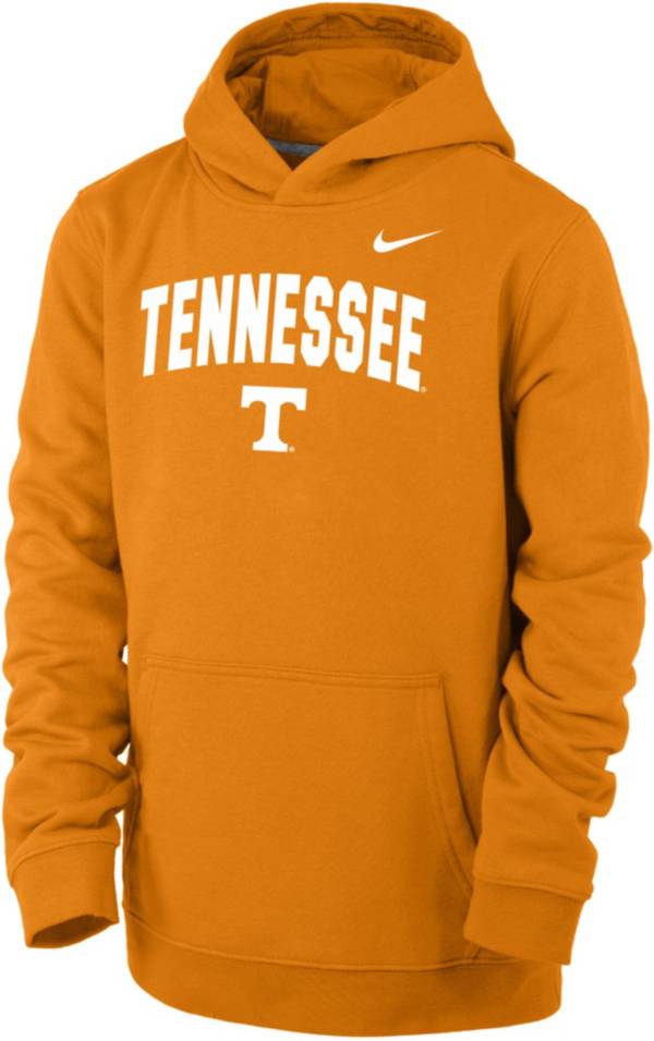 Nike Youth Tennessee Volunteers Tennessee Orange Club Fleece Wordmark Pullover Hoodie