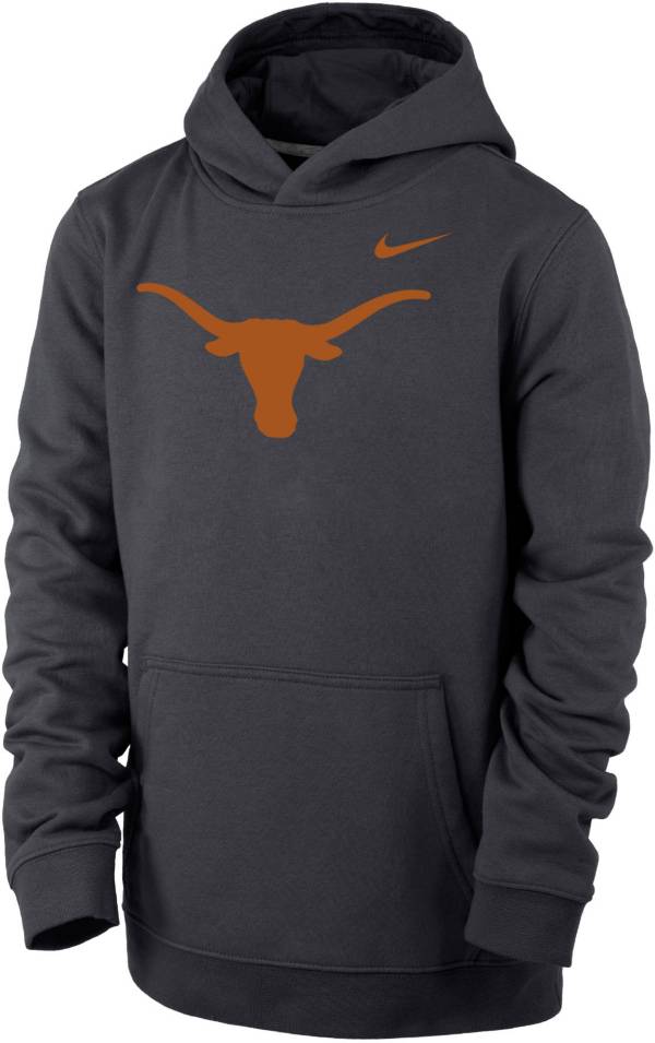 Nike Youth Texas Longhorns Grey Club Fleece Pullover Hoodie