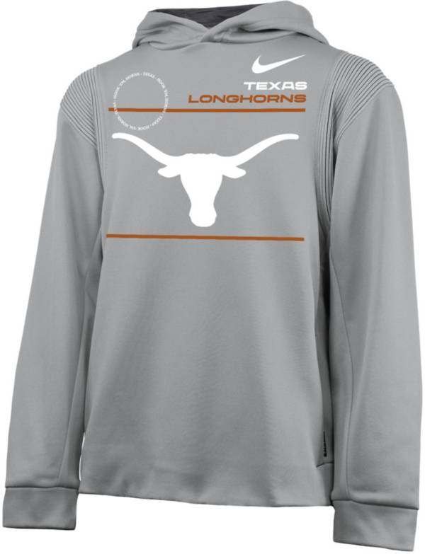 Nike Youth Texas Longhorns Grey Therma Football Sideline Pullover Hoodie product image