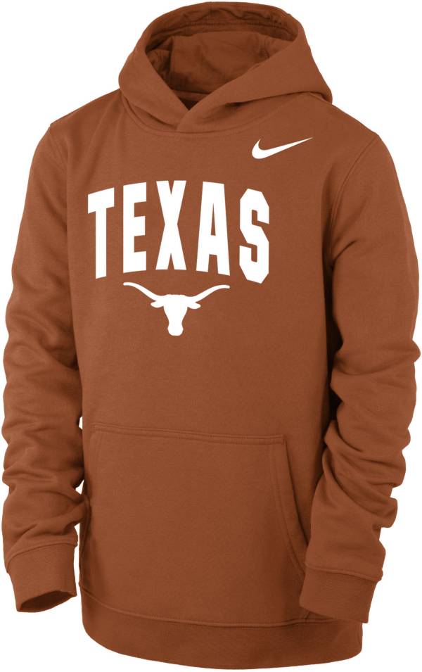 Nike Youth Texas Longhorns Burnt Orange Club Fleece Pullover Hoodie