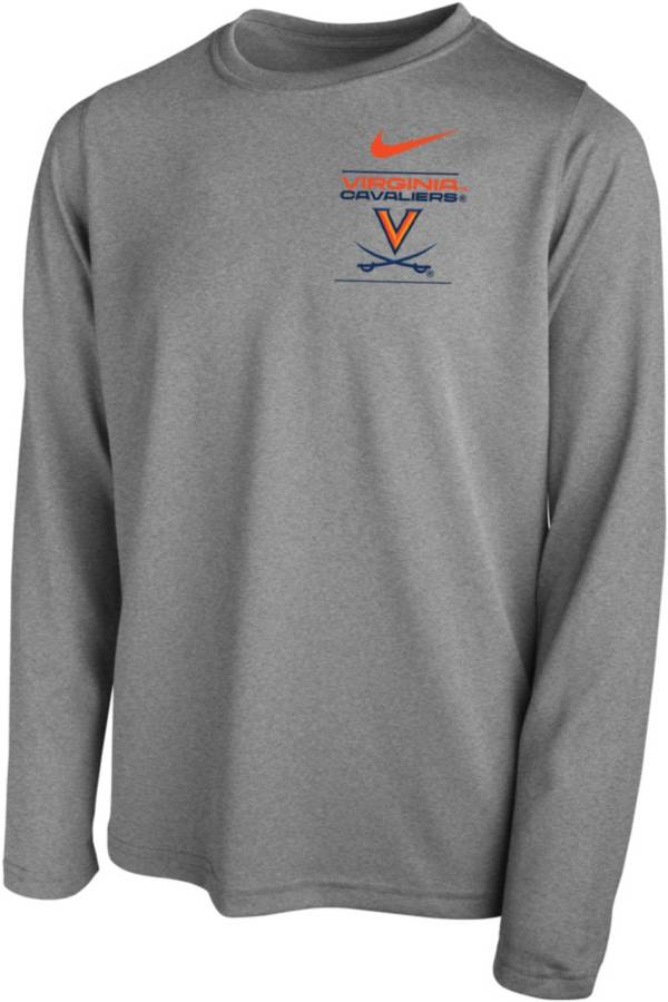 Nike Youth Virginia Cavaliers Grey Dri-FIT Legend Long Sleeve T-Shirt