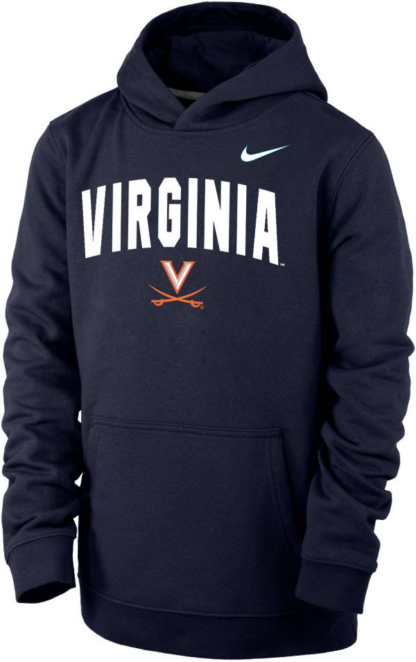 Nike Youth Virginia Cavaliers Blue Club Fleece Wordmark Pullover Hoodie product image