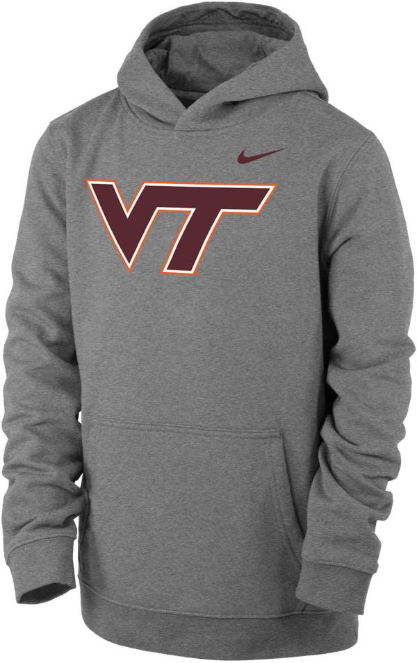 Nike Youth Virginia Tech Hokies Grey Club Fleece Pullover Hoodie