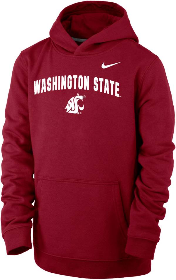 Nike Youth Washington State Cougars Crimson Club Fleece Wordmark Pullover Hoodie product image