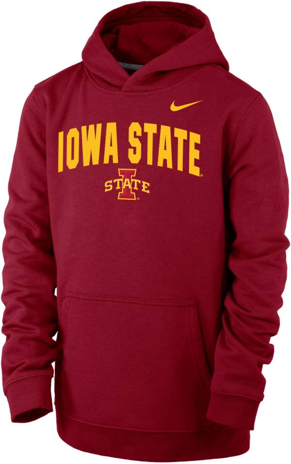 Nike Youth Iowa State Cyclones Cardinal Club Fleece Wordmark Pullover Hoodie