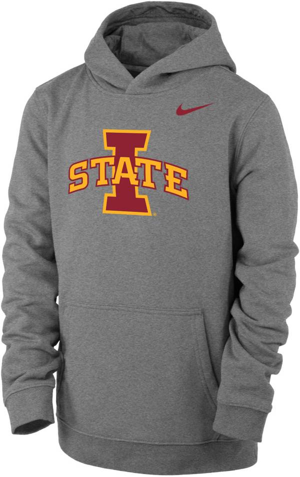 Nike Youth Iowa State Cyclones Grey Club Fleece Pullover Hoodie