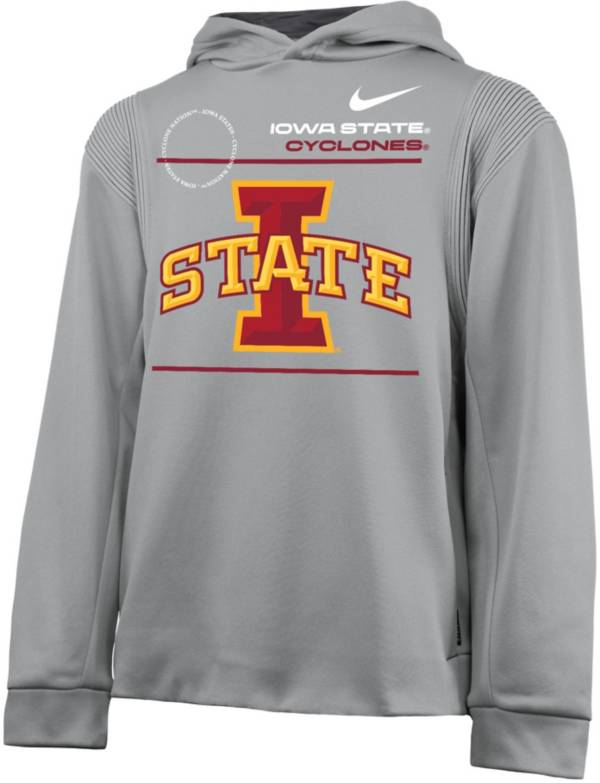 Nike Youth Iowa State Cyclones Grey Therma Football Sideline Pullover Hoodie