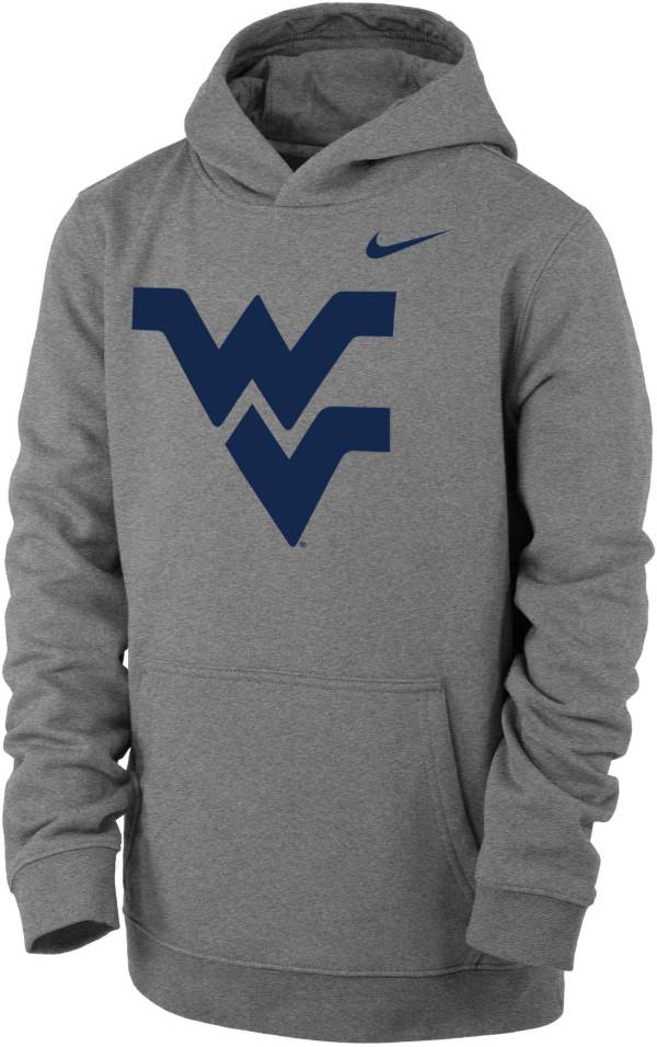 Nike Youth West Virginia Mountaineers Grey Club Fleece Pullover Hoodie