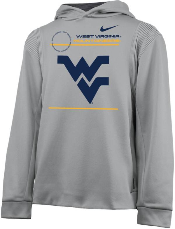 Nike Youth West Virginia Mountaineers Grey Therma Football Sideline Pullover Hoodie product image