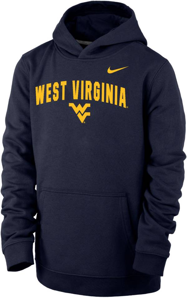 Nike Youth West Virginia Mountaineers Blue Club Fleece Wordmark Pullover Hoodie