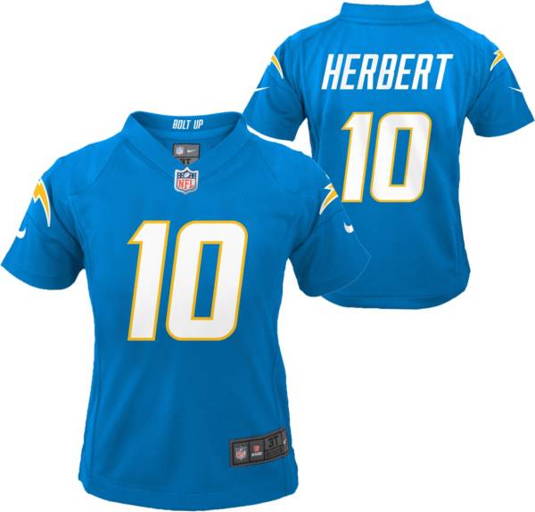 Nike Little Kid's Los Angeles Chargers Justin Herbert #10 Blue Game Jersey