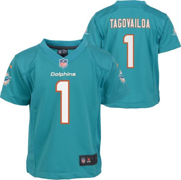 Nike Little Kid's Miami Dolphins Tua Tagovailoa #1 Aqua Game Jersey