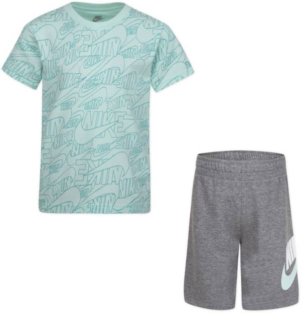 Nike Little Boys' Read AOP Shirt and Shorts set