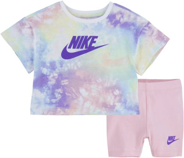 Nike Little Girls' Ice Dye Box T-Shirt And Short Set