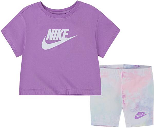 Nike Little Girls' Icy Dye Box T-Shirt And Short Set