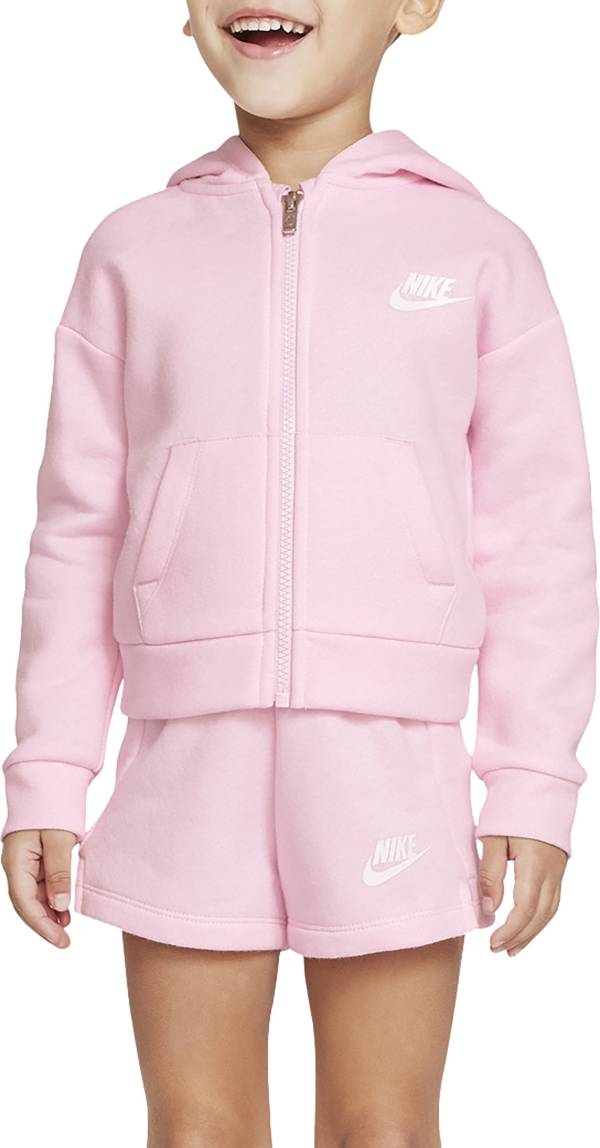 Nike Little Girls' Club Fleece Shorts And Full Zip Set