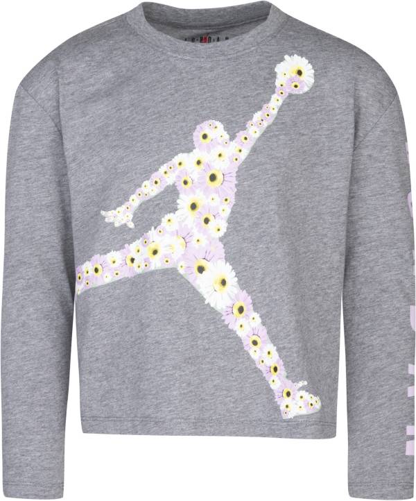 Jordan Girls' Floral Jumpman Long Sleeve Shirt