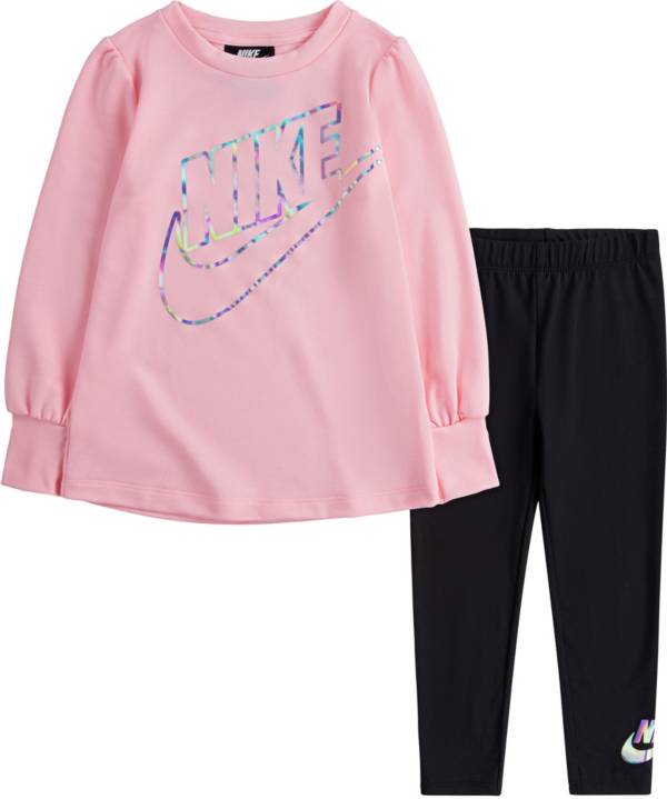 Nike Toddler Girls' Iridescent Fleece Top and Leggings Set