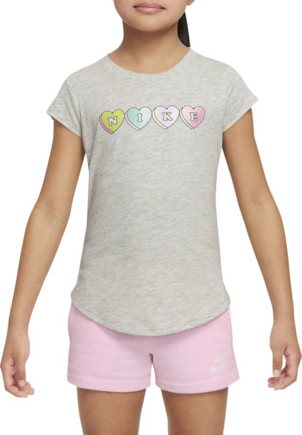 Nike Little Girls' Swoosh Heart Short Sleeve T-Shirt