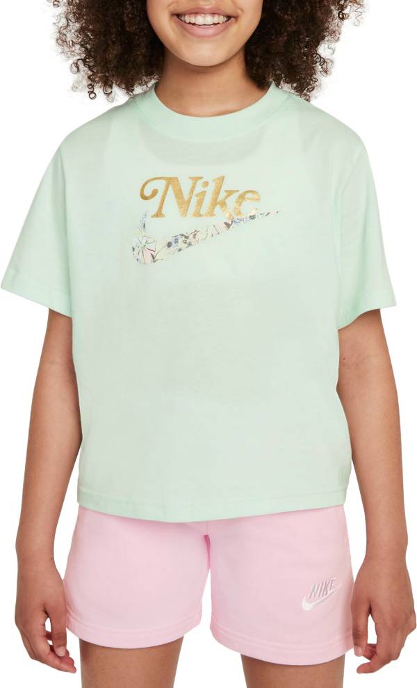 Nike Girls' Sportswear Studio Floral Boxy T-Shirt