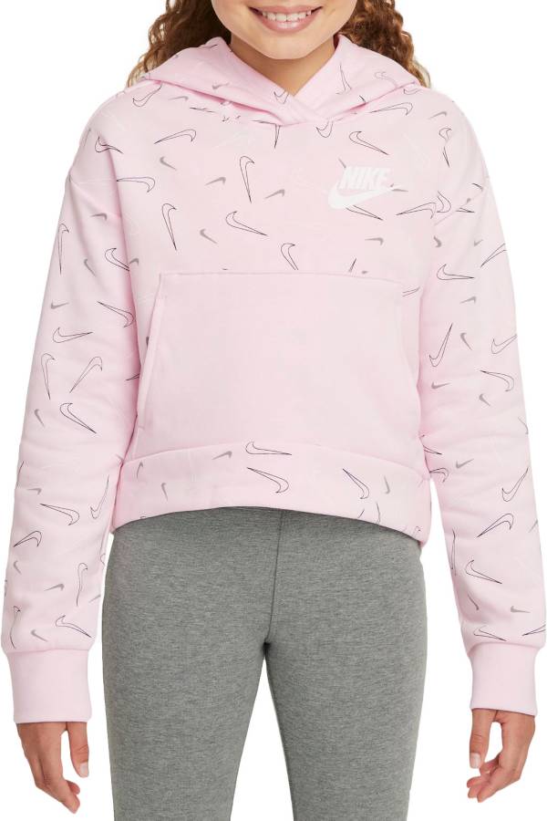 Nike Girls' Sportswear Swooshfetti Club Fleece Hoodie