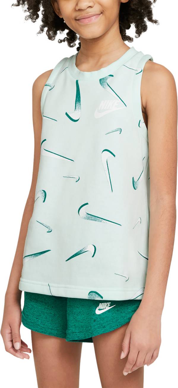Nike Girls' Sportswear French Terry Printed Tank Top
