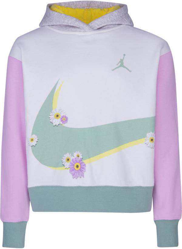 Jordan Girls' Swoosh Wrap Floral Hoodie