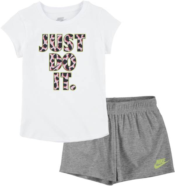 Nike Little Girls' Wildflower T-Shirt And Shorts Set