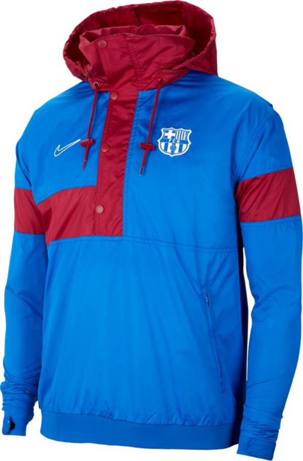 Nike Men's FC Barcelona Anorak Blue Jacket