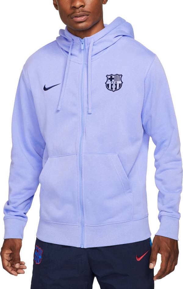 Nike Men's FC Barcelona Purple Club Full-Zip Hoodie