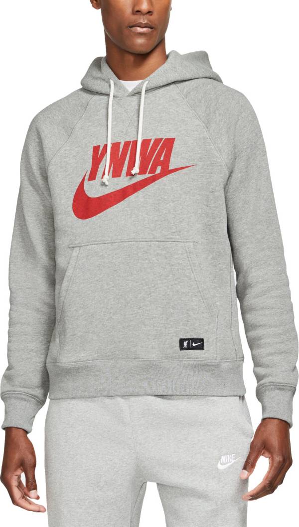 Nike Men's Liverpool FC Grey Heritage NSW Pullover Hoodie