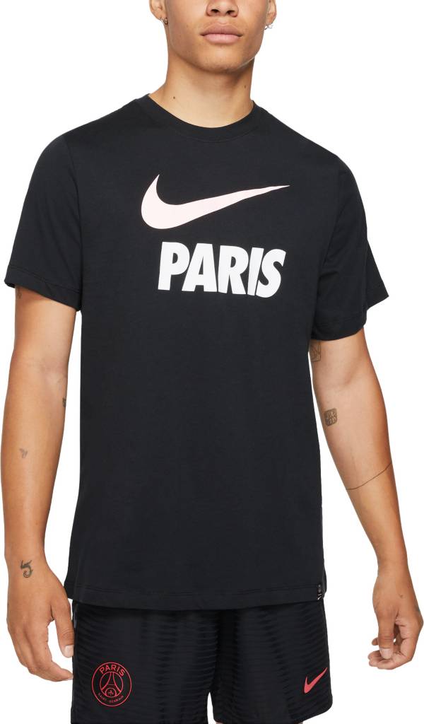 Nike Men's Paris Saint-Germain Swoosh Black T-Shirt