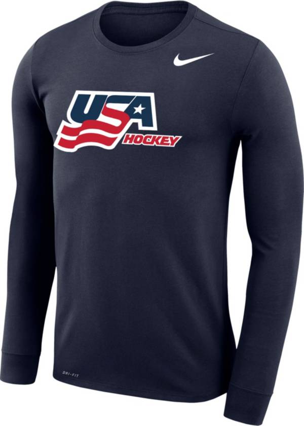 Nike USA Hockey 2022 Olympics Navy Long Sleeve T-Shirt