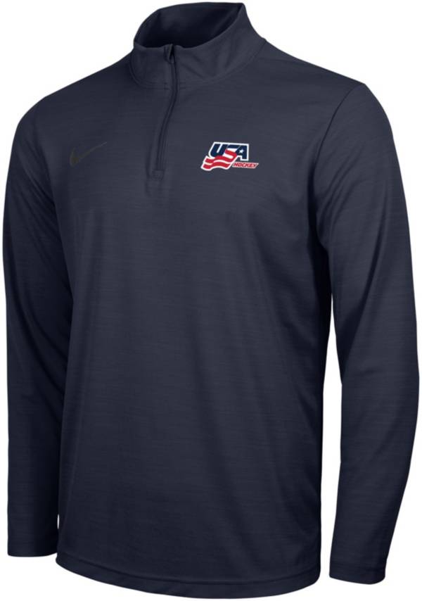 Nike USA Hockey 2022 Olympics Intensity Navy Quarter-Zip Shirt