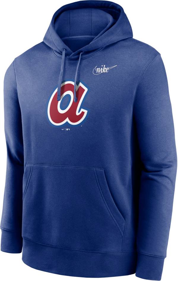 Nike Men's Atlanta Braves Blue Club Logo Pullover Hoodie