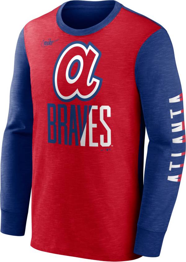 Nike Men's Atlanta Braves Blue Split Long Sleeve T-Shirt