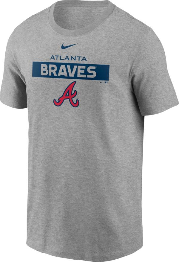 Nike Men's Atlanta Braves Gray Cotton T-Shirt