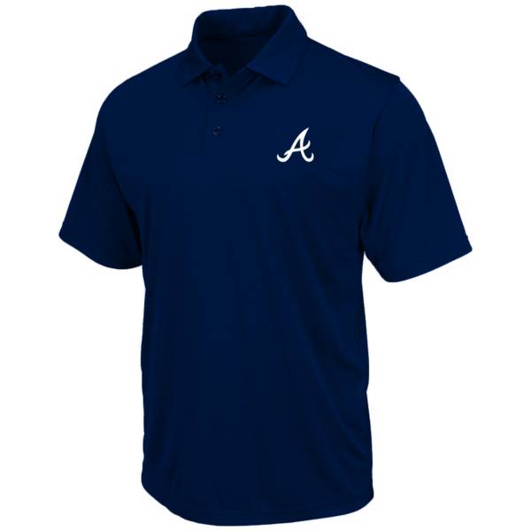 Nike Men's Big and Tall Atlanta Braves Navy Birdseye Polo