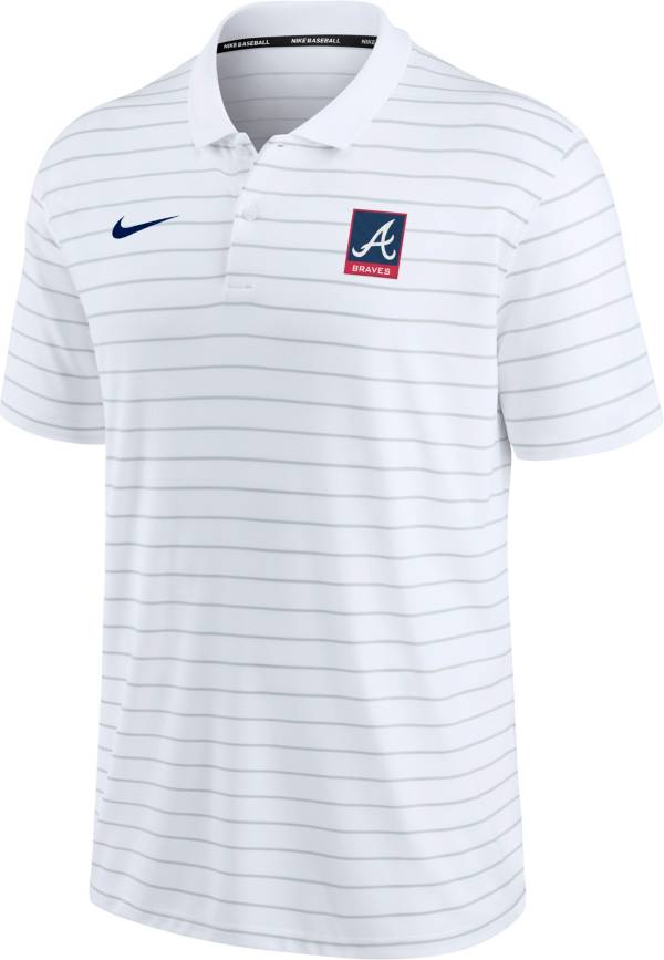 Nike Men's Atlanta Braves White Striped Polo product image