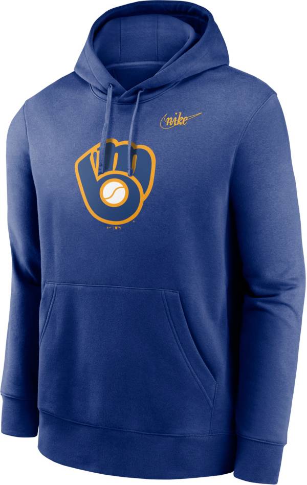 Nike Men's Milwaukee Brewers Blue Club Logo Pullover Hoodie