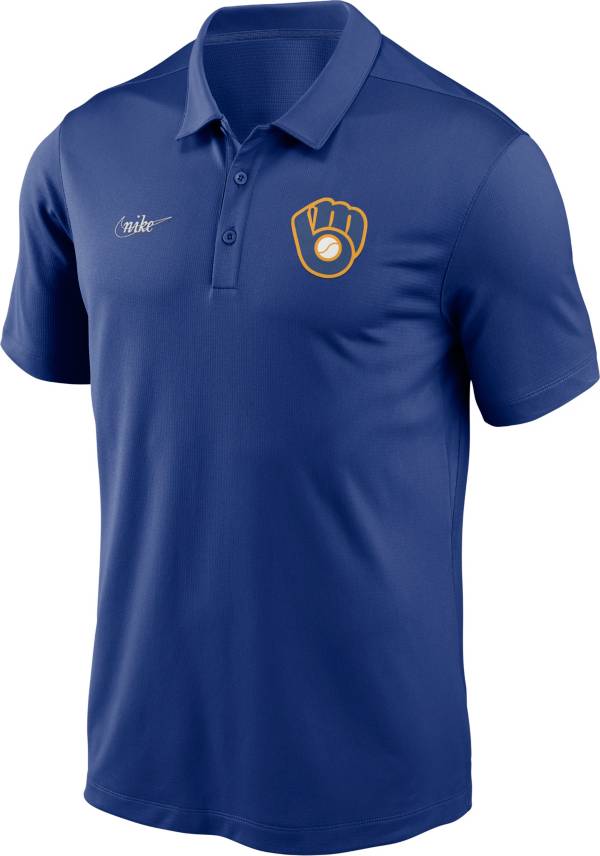 Nike Men's Milwaukee Brewers Blue Rewind Polo