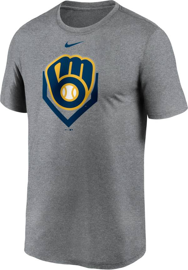 Nike Men's Milwaukee Brewers Grey Icon T-Shirt