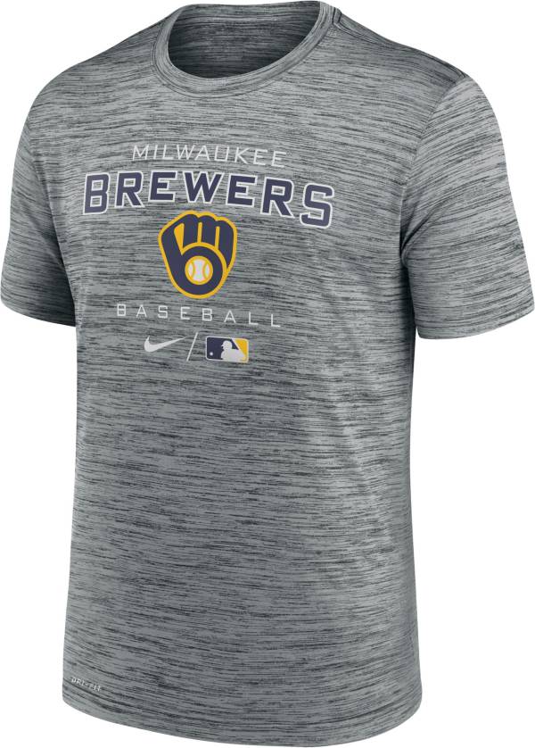 Nike Men's Milwaukee Brewers Gray Legend Velocity T-Shirt
