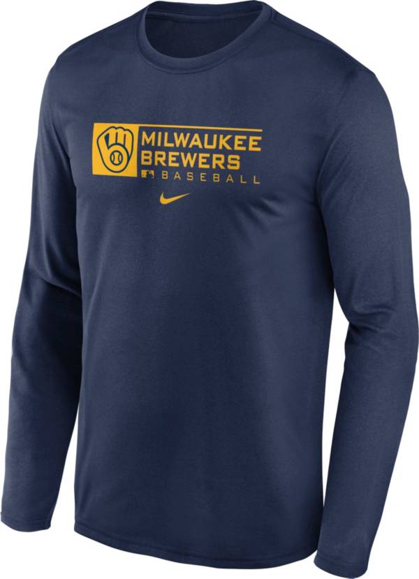 Nike Men's Milwaukee Brewers Navy Legend Issue Long Sleeve T-Shirt