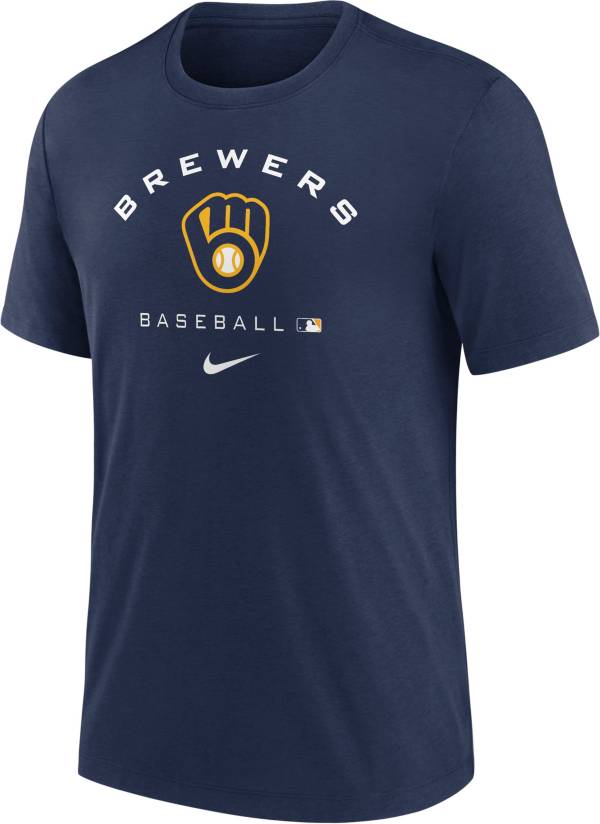 Nike Men's Milwaukee Brewers Navy Early Work T-Shirt