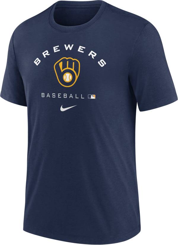 Nike Men's Milwaukee Brewers Navy Early Work T-Shirt product image