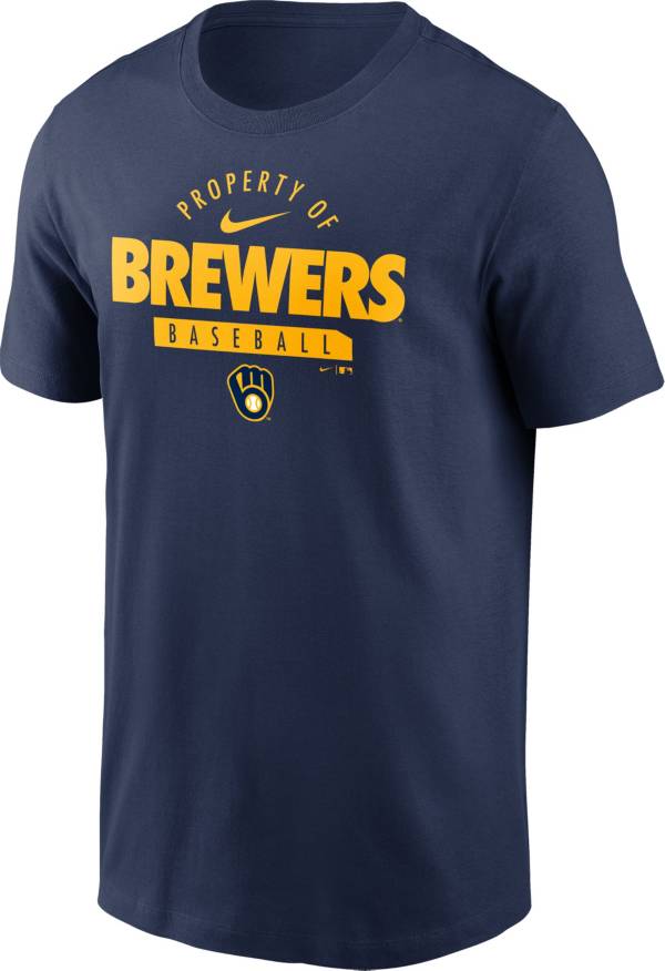 Nike Men's Milwaukee Brewers Navy ‘Property Of' T-Shirt