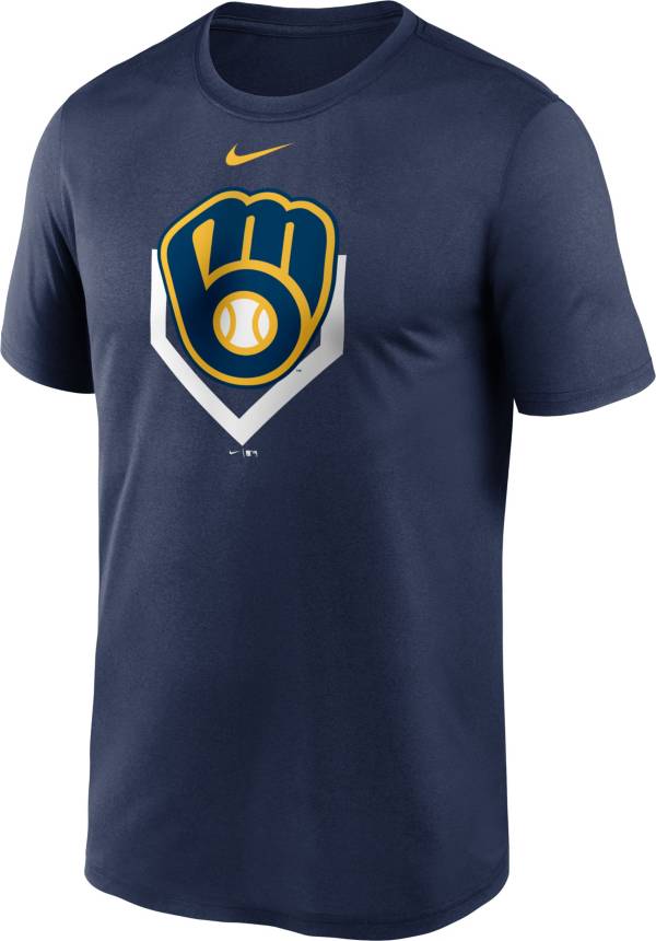 Nike Men's Milwaukee Brewers Navy Icon T-Shirt