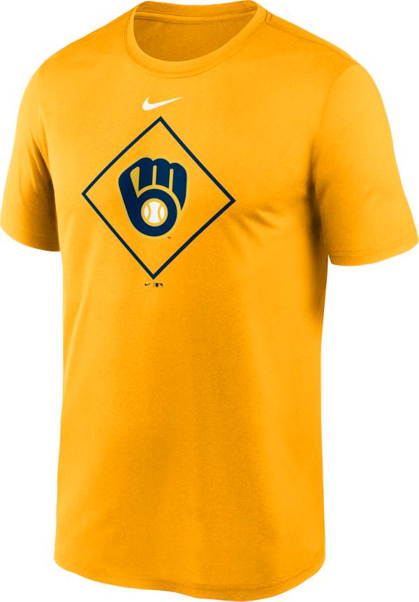 Nike Men's Milwaukee Brewers Yellow Legend Icon T-Shirt