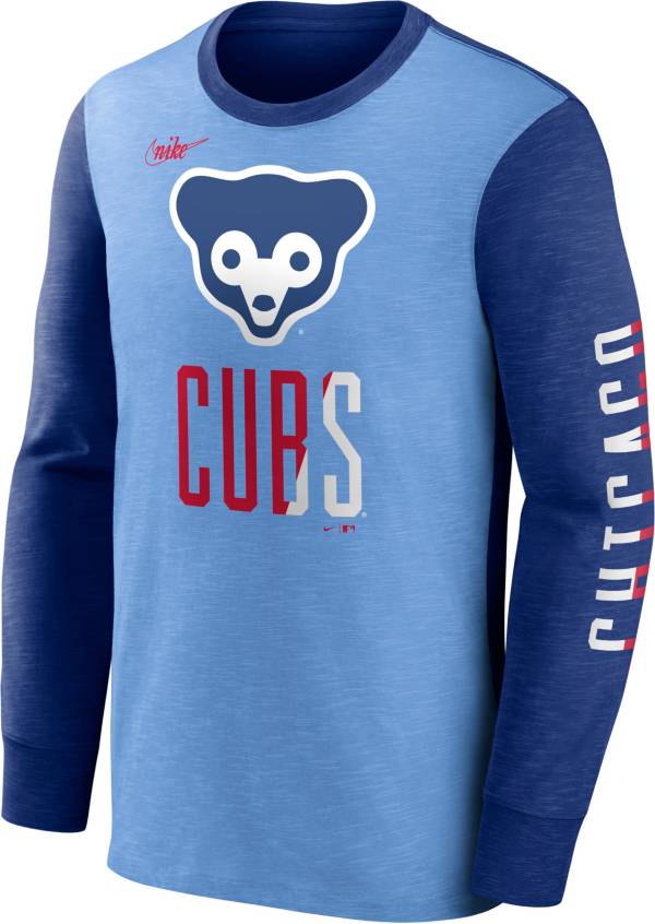 Nike Men's Chicago Cubs Blue Split Long Sleeve T-Shirt